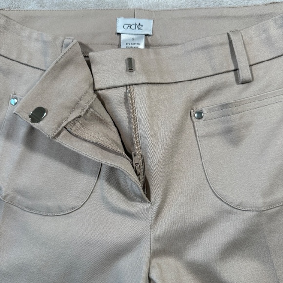 Vintage Cache Pants Womens Size 2 Beige Capri Y2K NWT - Picture 4 of 15